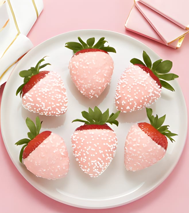 Dreamy Pink Chocolate Covered Strawberries