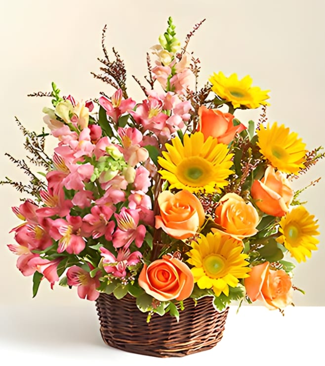 Summer Garden Basket, Orange