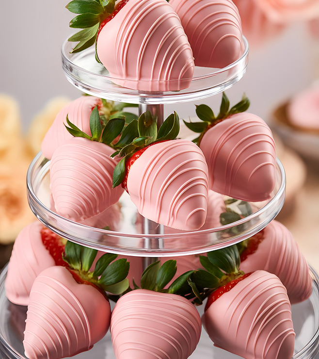 Sweet Pink Dipped Strawberries, Mother's Day