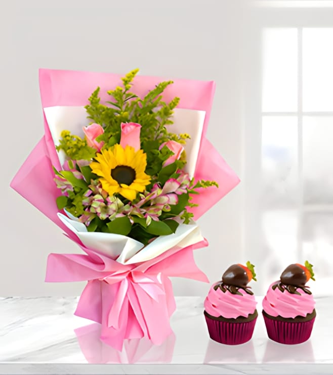 Sweet Pink Surprise Bundle, 1-Hour Gift Delivery