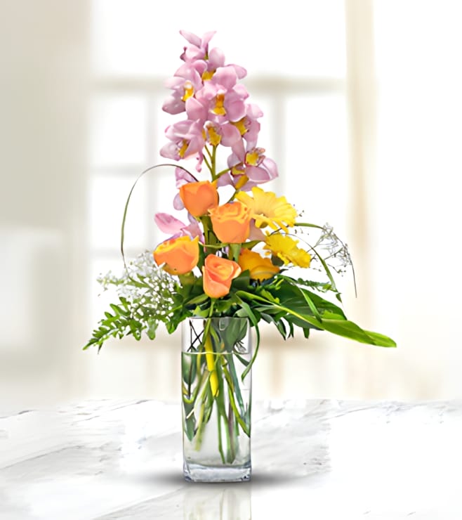 Symphony of Rose and Orchid Arrangement