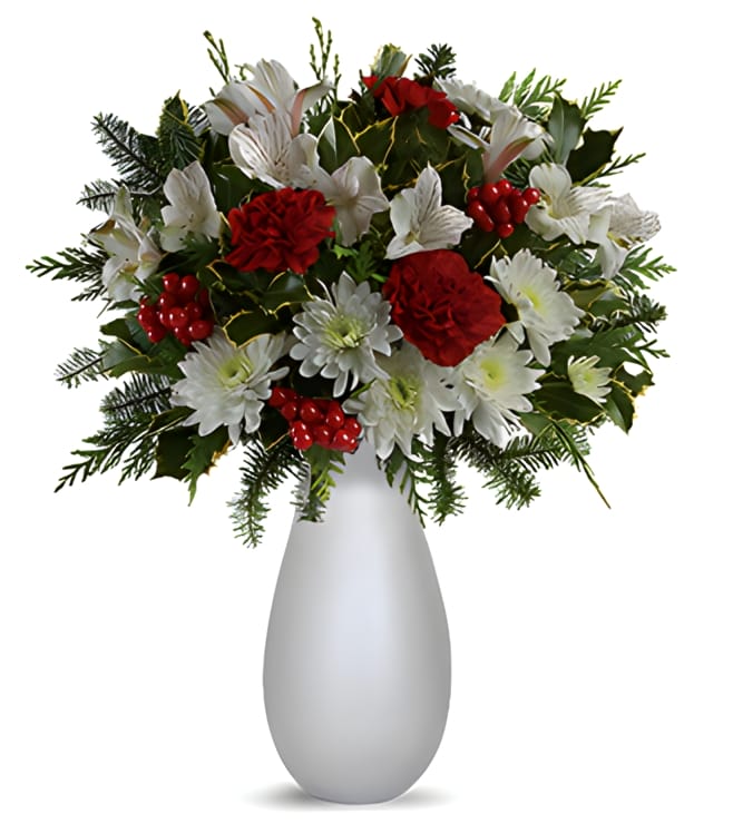 Silver And Snowflakes Bouquet, Holiday Gifts