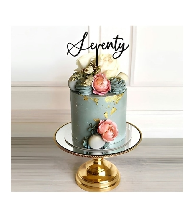 Teal Gold Rosette Luxury Cake
