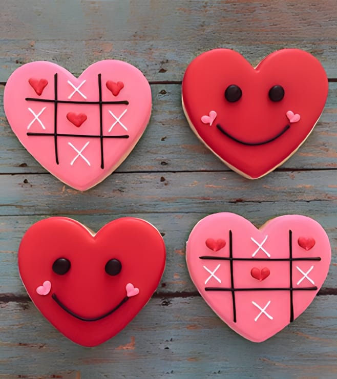 Tic-Toc-Toe Heart Cookies