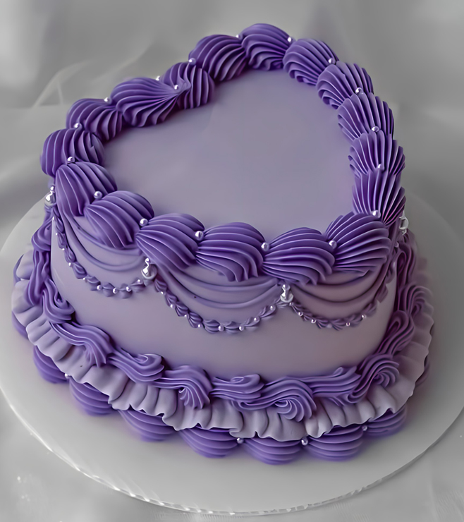 Timeless Lilac Heart Cake
