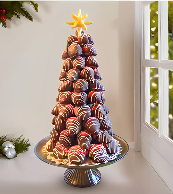 Dipped Strawberry Christmas Tree