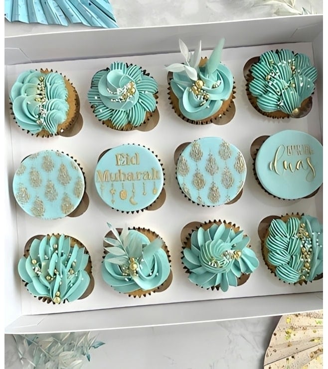 Turquoise Eid Cupcakes