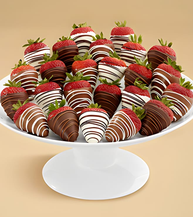 Swizzled Berries - Two Dozen Dipped Strawberries, Gift Baskets