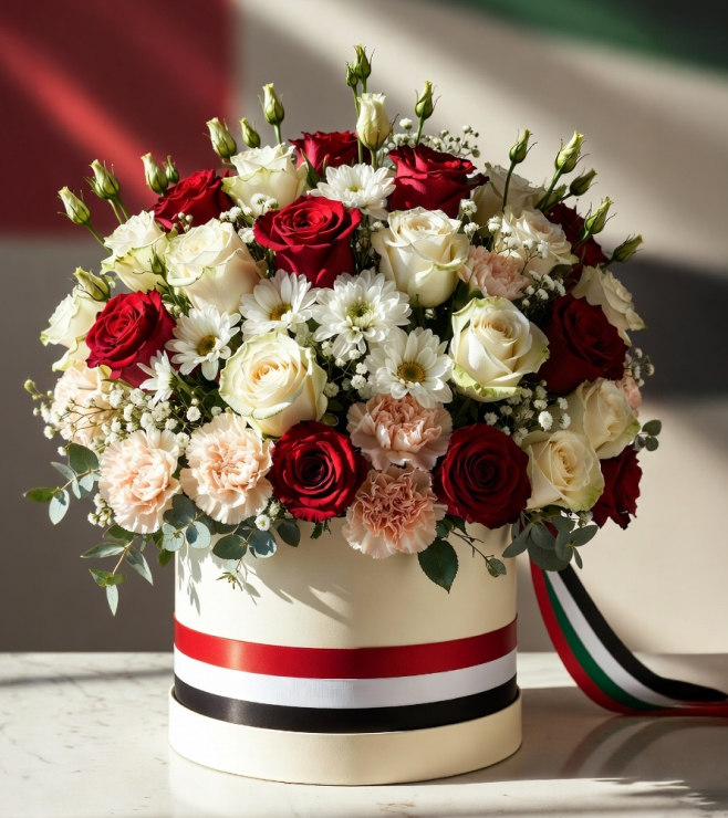 UAE Day Radiance Hatbox, Flowers