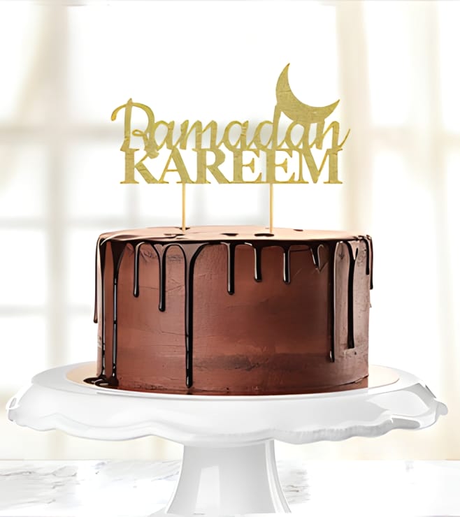 Chocolate Drip Ramadan Moon Cake