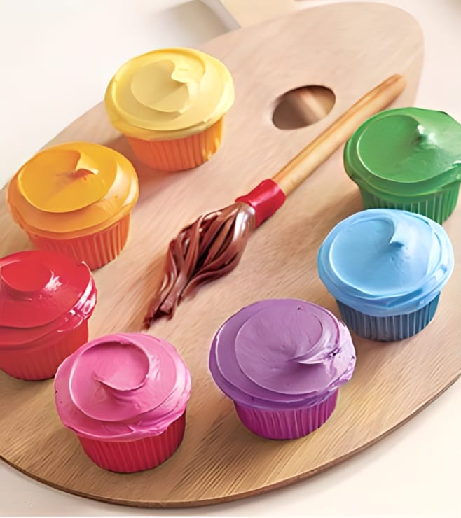 Art Palette Cupcakes