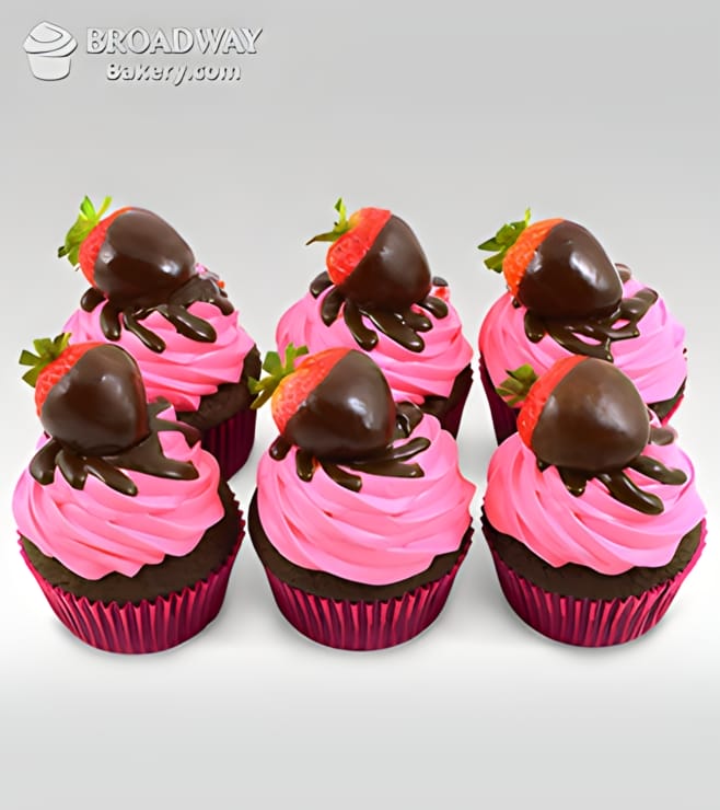 Vegan Strawberry Cupcakes - 6 Cupcakes