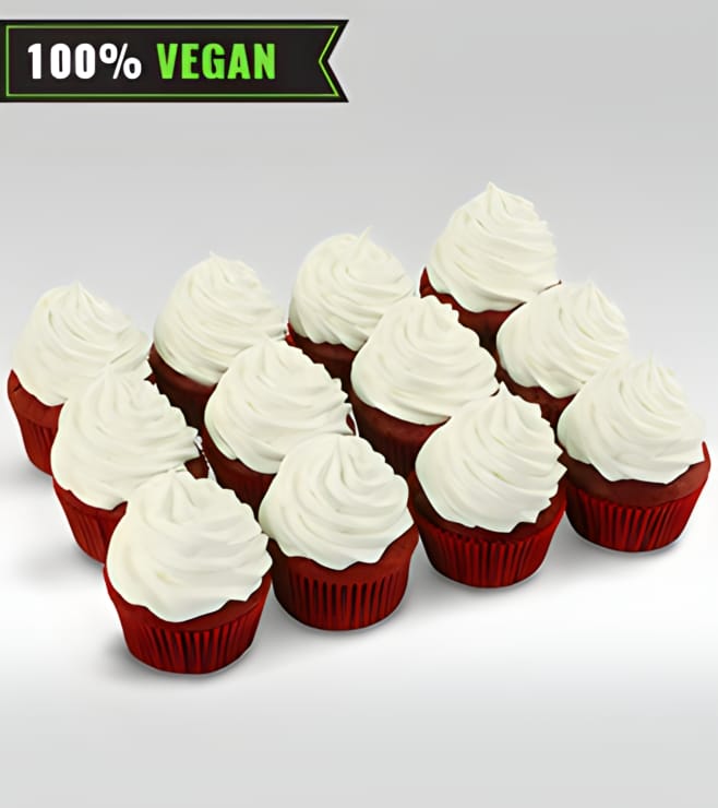 Vegan Red Velvet Cupcakes - Dozen Cupcakes