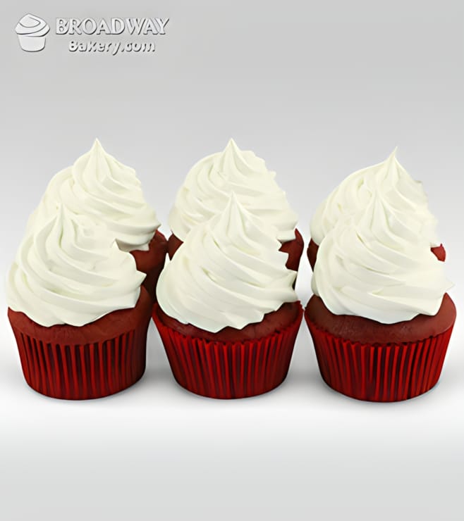 Vegan Red Velvet Cupcakes - 6 Cupcakes