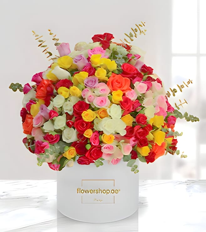 Vibrant Garden Mix Hatbox