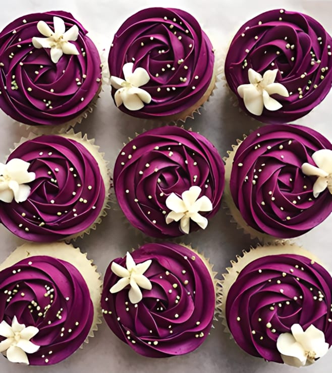 Violet Burst Cupcakes