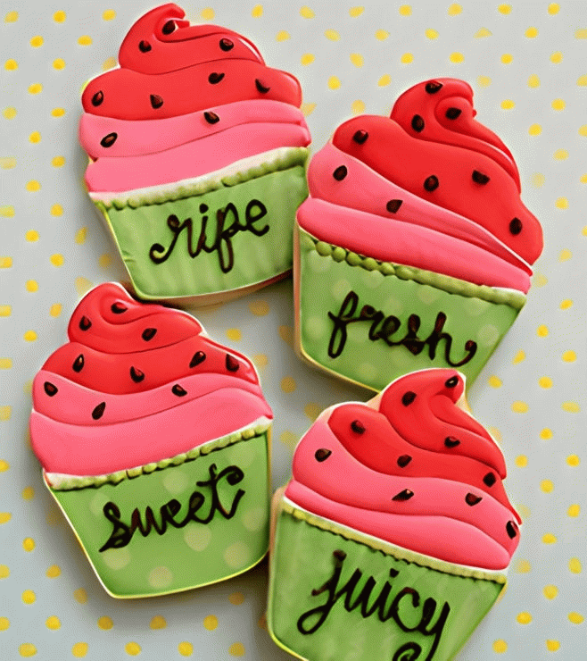 Watermelon Cupcake Cookies