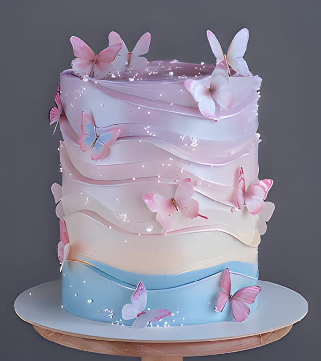 Whimsical Butterfly Cake