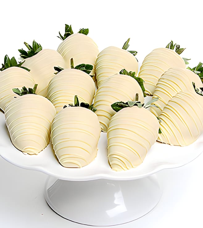 Dreamy White Chocolate Covered Strawberries, Sympathy