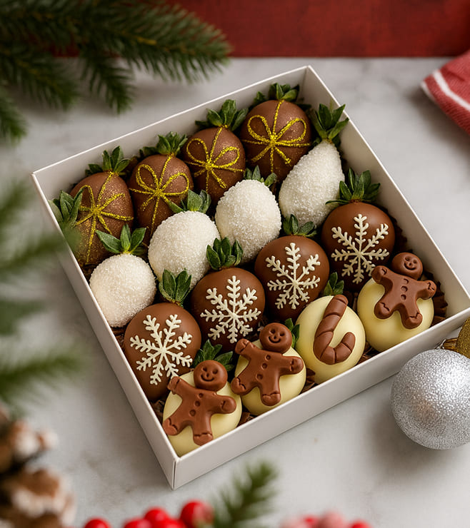 Winter Classic Dipped Strawberries, Christmas Gifts