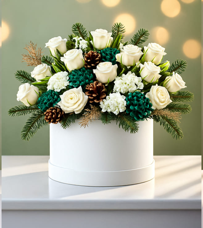 Winter Evergreen Hatbox, Christmas Gifts