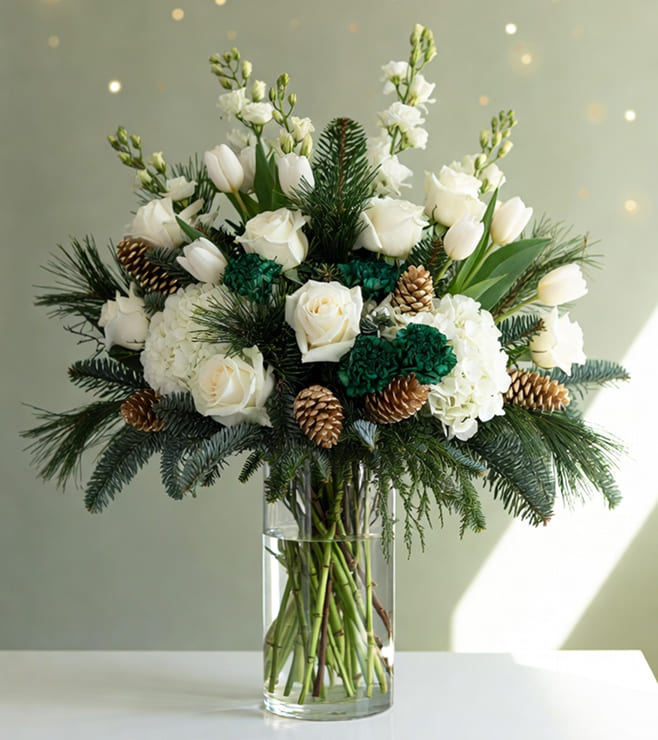 Winter Evergreen Vase, Christmas Gifts