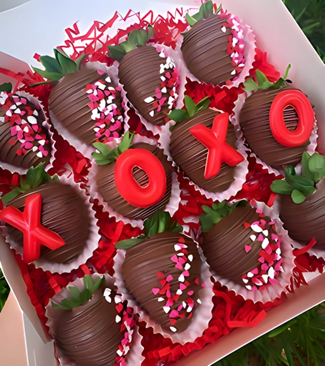 XOXO Dipped Strawberries