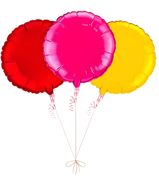 Balloon Bouquet: 3 Balloons (Red, Pink, Gold), Balloons
