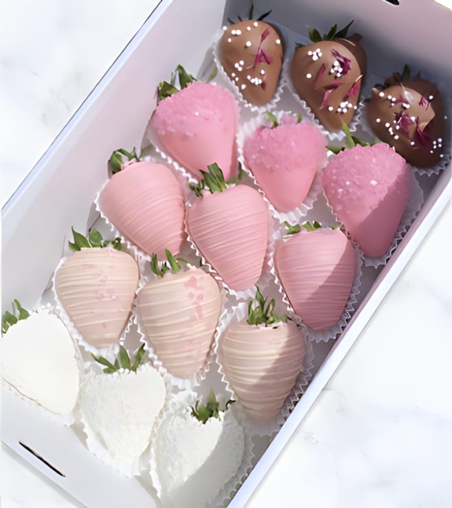 Dreamy Pink Dipped Strawberries