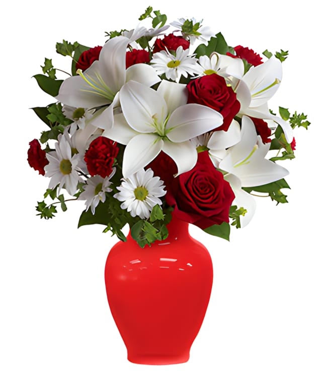 Be My Love Bouquet With Roses, White