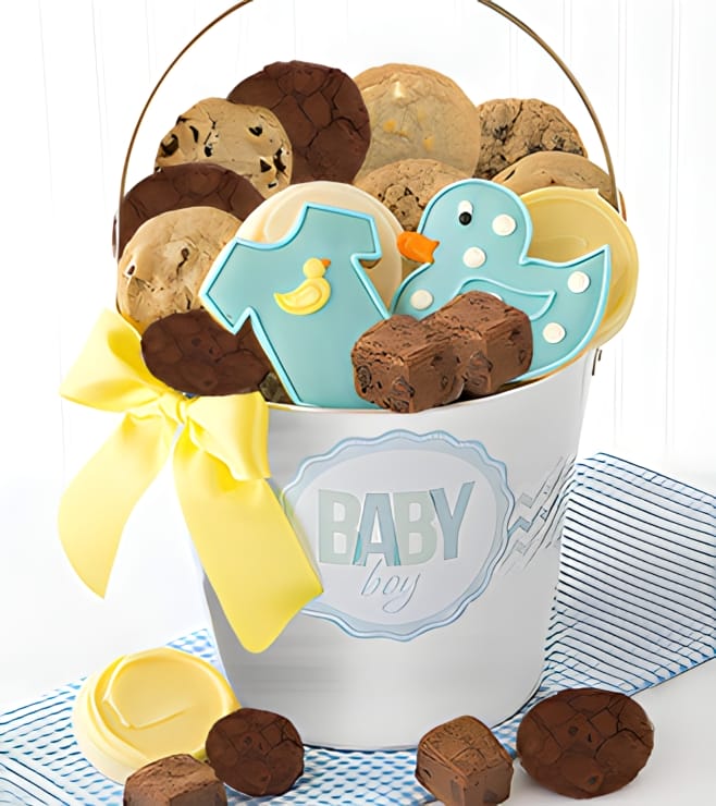 Baby Boy Treats Pail, Food Gifts