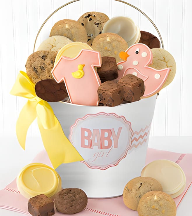 Baby Girl Cookie Pail, Food Gifts