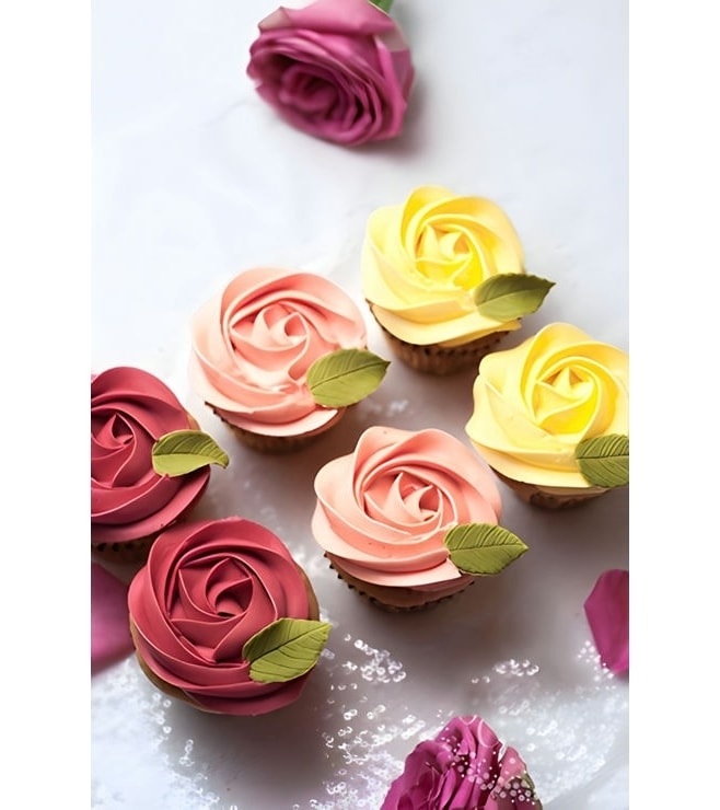 Rose Petal Swirls Cupcakes