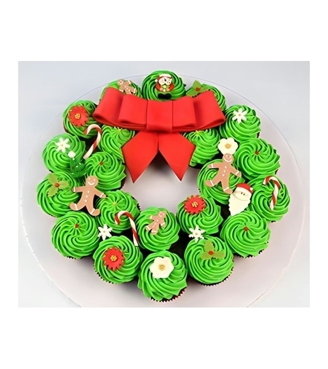 Christmas Wreath Dozen Cupcakes