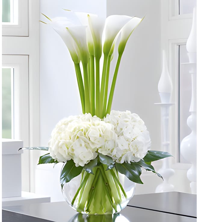 Luxury Calla Lily and Hydrangea Bouquet, Business Gifts