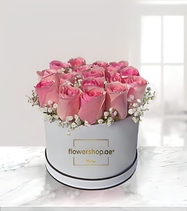 Pink Rose Sparkle Hatbox
