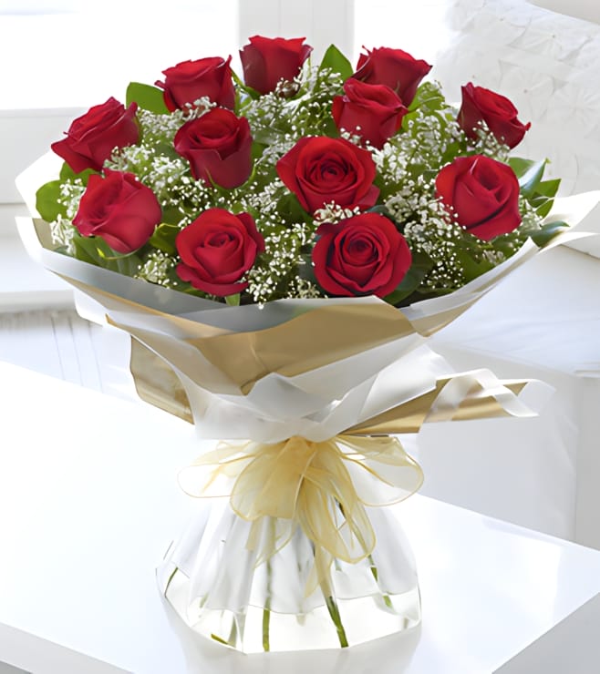 Heavenly Red Rose Hand-tied