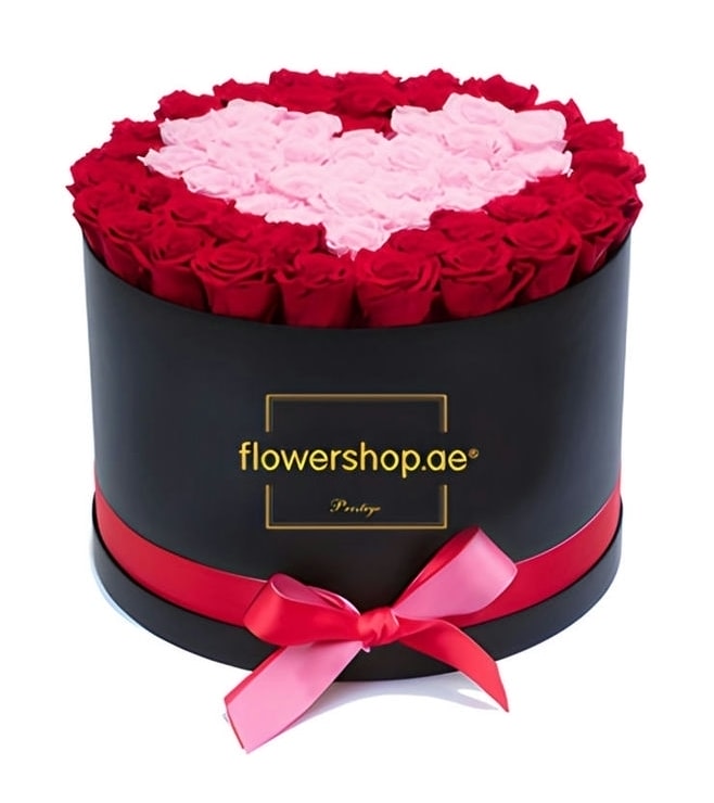 Stunning Rose Black Hatbox, Red