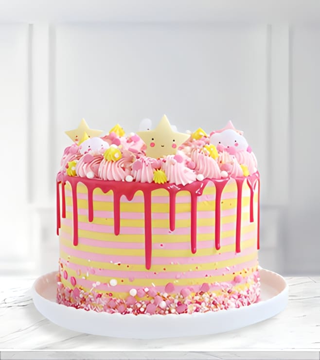 Classic Confetti Drip Cake