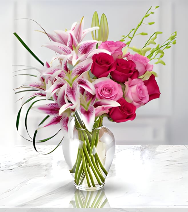 Pink Paradise Bouquet, Flowers