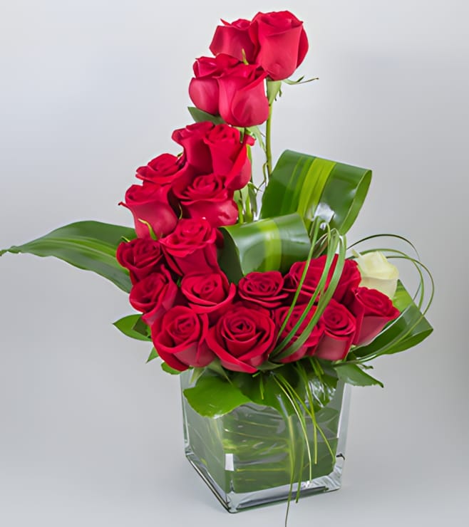 Red Roses Wave Bouquet, Just Because