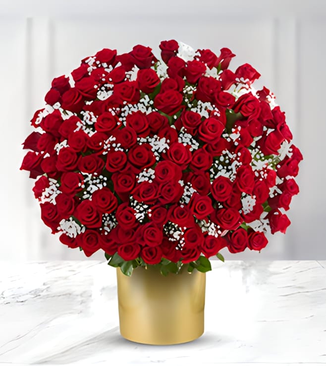 200 Red Roses, Valentine Flowers