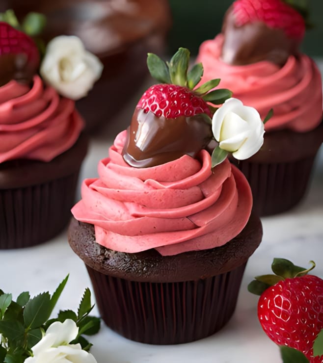 Strawberry Burst - 6 Cupcakes