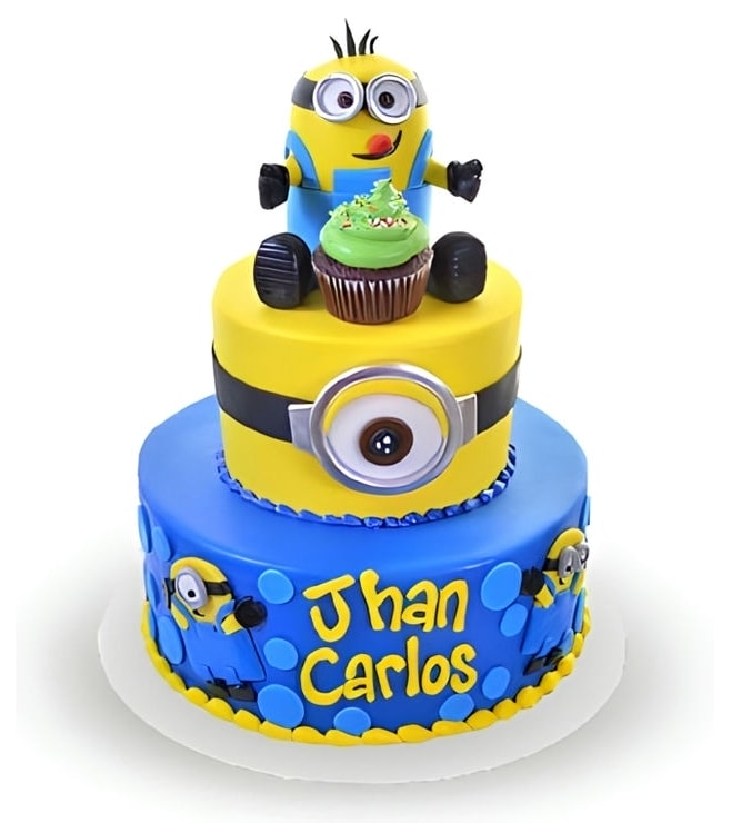 Minion madness Tiered Birthday Cake, Customized Cakes