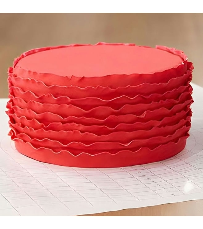 Red Ruffles Love Cake