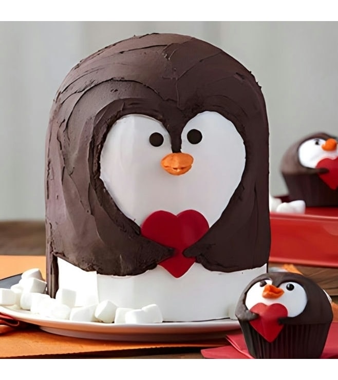 Romantic Penguin Cake