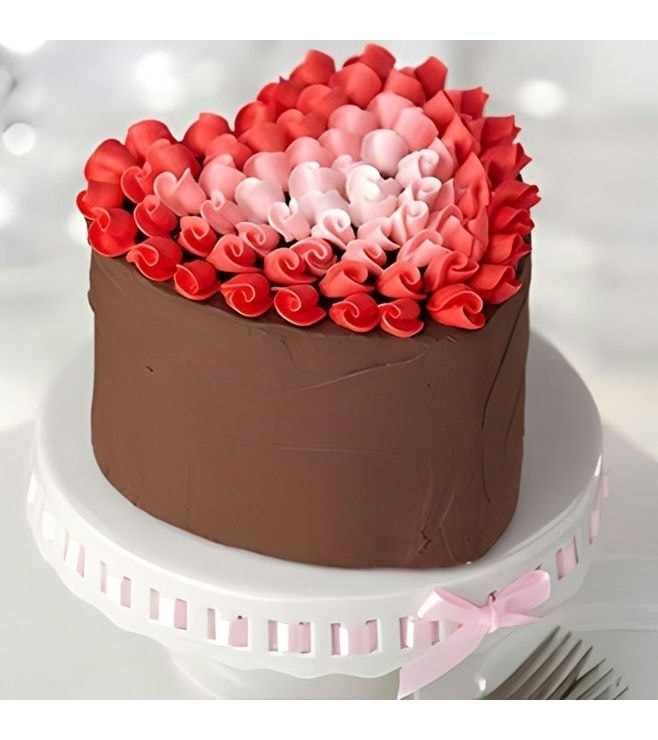 Field of Roses Heart Cake