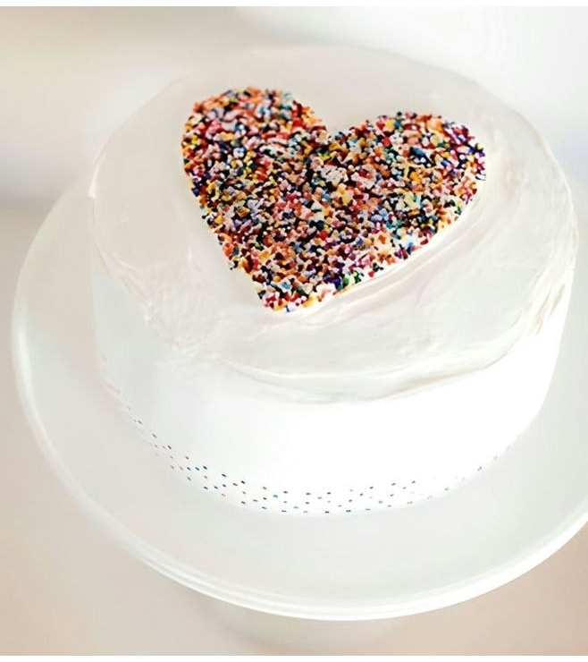 Confetti Sprinkles Heart Cake