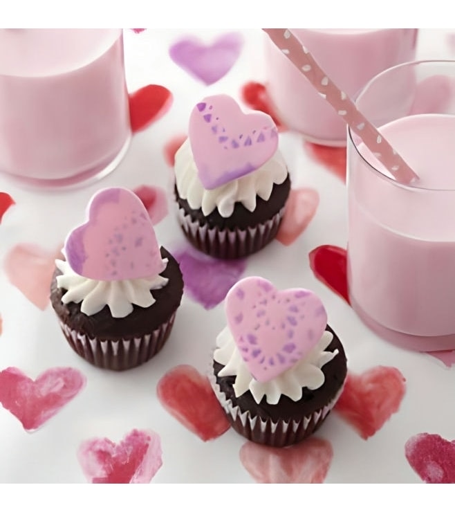 Lace Hearts Dozen Cupcakes