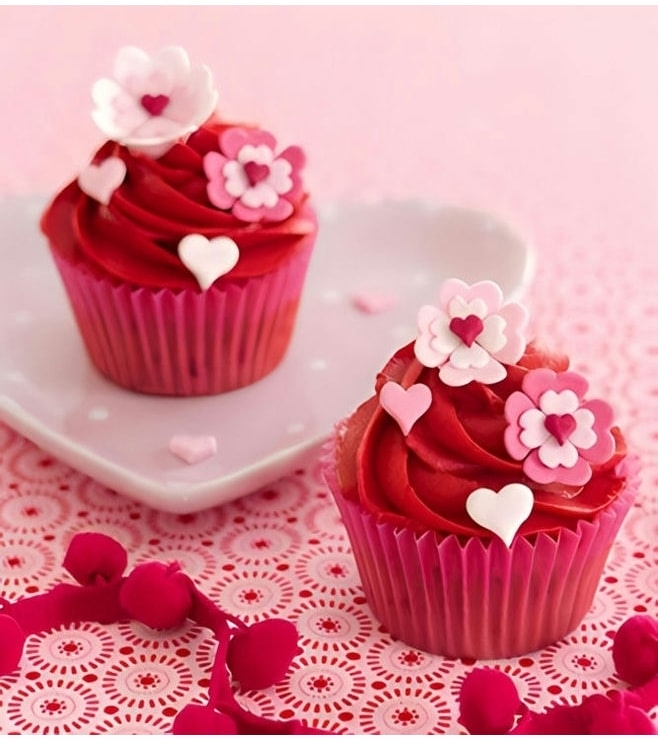 Blooming Hearts Dozen Cupcakes